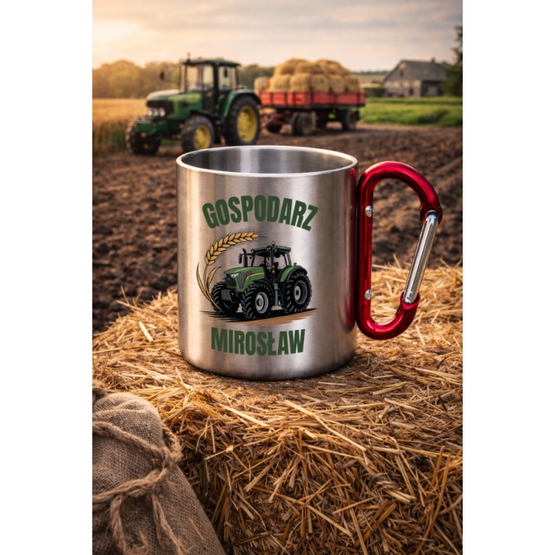 METALOWY KUBEK Z KARABIŃCZYKIEM GOSPODARZ 300 ML