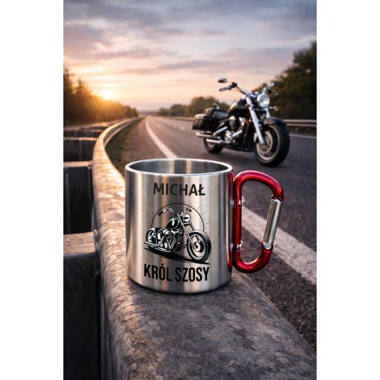 METALOWY KUBEK Z KARABIŃCZYKIEM KRÓL SZOSY 300 ML