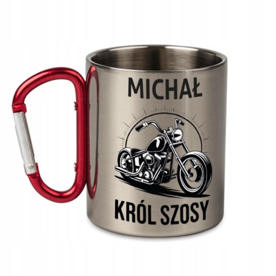 METALOWY KUBEK Z KARABIŃCZYKIEM KRÓL SZOSY 300 ML