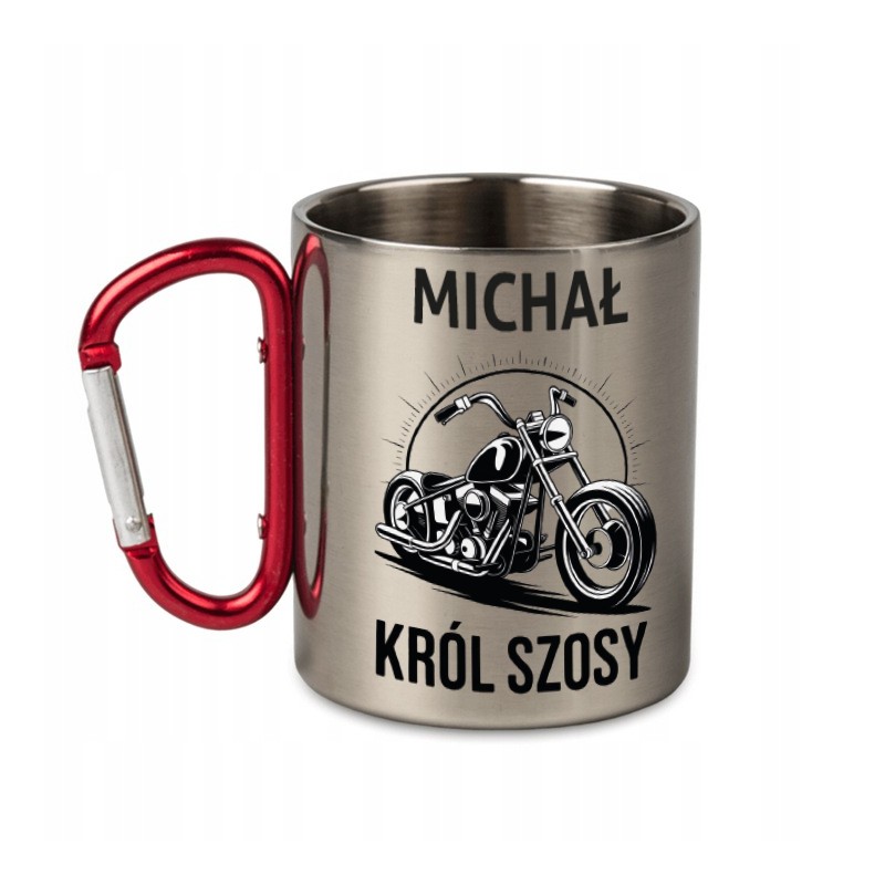 METALOWY KUBEK Z KARABIŃCZYKIEM KRÓL SZOSY 300 ML