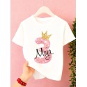 KOSZULKA DZIECIĘCA NA TRZECIE URODZINY DLA DZIEWCZYNKI BIAŁA