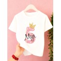 KOSZULKA DZIECIĘCA NA PIĄTE URODZINY DLA DZIEWCZYNKI BIAŁA