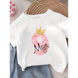 KOSZULKA DZIECIĘCA NA DZIEWIĄTE URODZINY DLA DZIEWCZYNKI BIAŁA