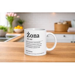 KUBEK CERAMICZNY DLA ŻONY BIAŁY 330ml NA PREZENT ŚMIESZNY UPOMINEK