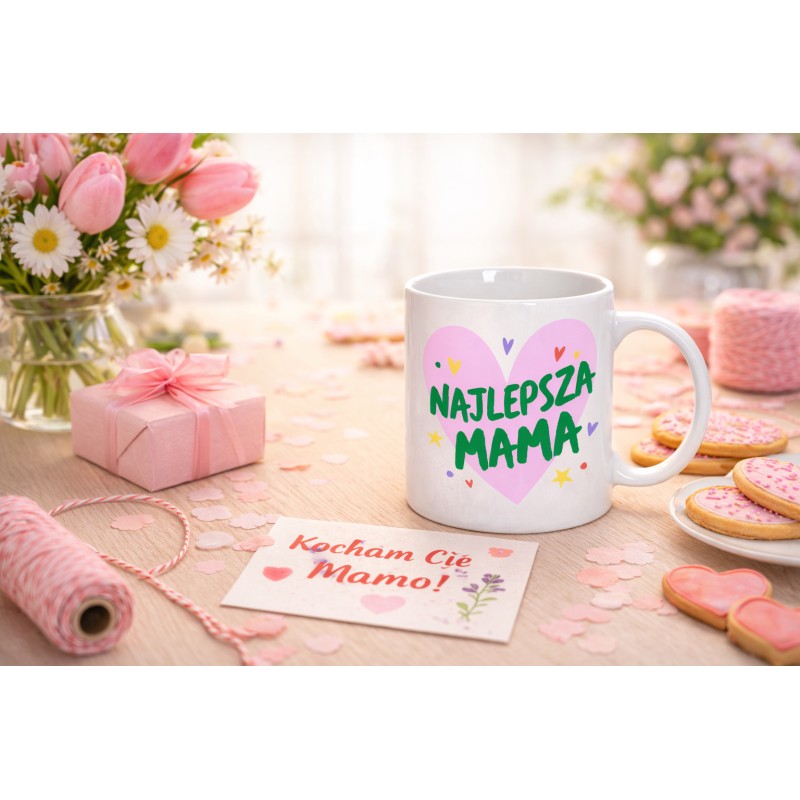 KUBEK CERAMICZNY BIAŁY 330 ML NAJLEPSZA MAMA