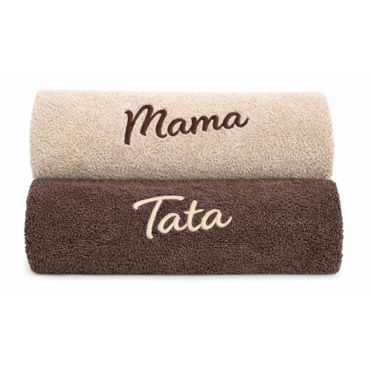 ZESTAW RĘCZNIKÓW PREZENT NA DZIEŃ MAMY I TATY KOMPLET 50x100cm