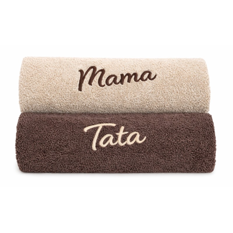 ZESTAW RĘCZNIKÓW PREZENT NA DZIEŃ MAMY I TATY KOMPLET 50x100cm