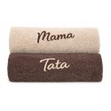 ZESTAW RĘCZNIKÓW PREZENT NA DZIEŃ MAMY I TATY KOMPLET 50x100cm
