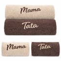 ZESTAW RĘCZNIKÓW PREZENT NA DZIEŃ MAMY I TATY KOMPLET 50x100cm
