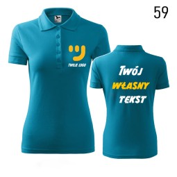 Koszulka Damska Polo Pique Z Własnym Nadrukiem