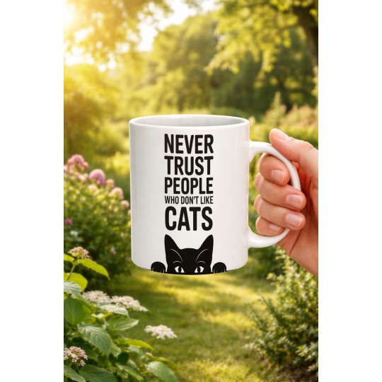 KUBEK CERAMICZNY BIAŁY 330 ML NEVER TRUST