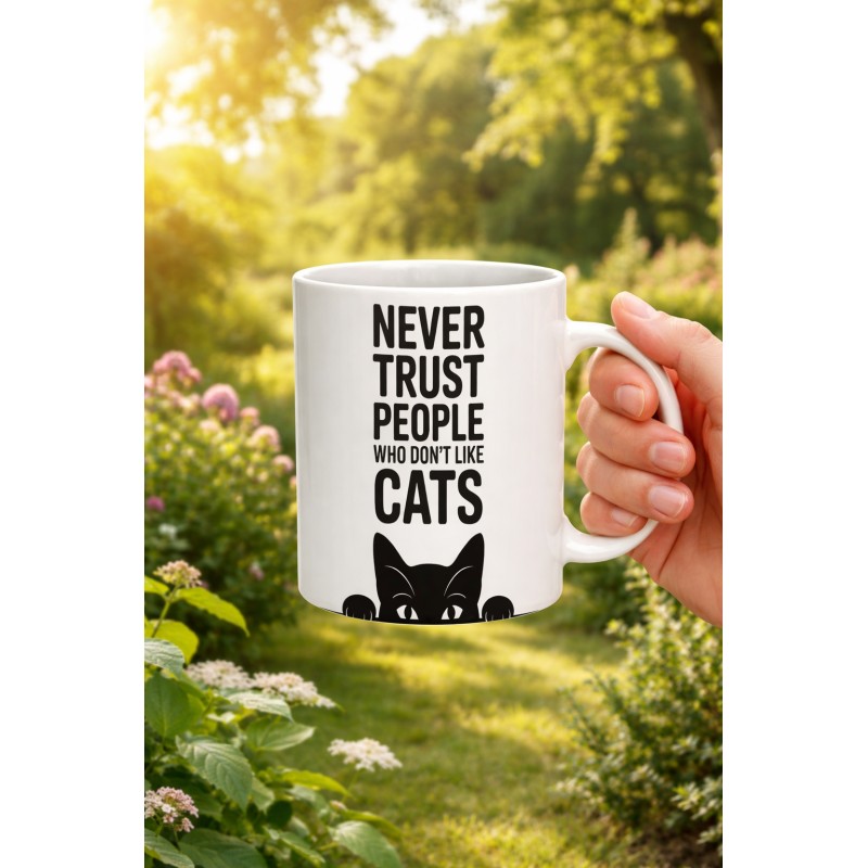 KUBEK CERAMICZNY BIAŁY 330 ML NEVER TRUST