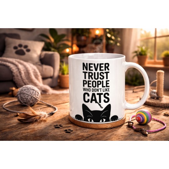 KUBEK CERAMICZNY BIAŁY 330 ML NEVER TRUST