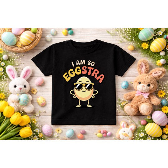 KOSZULKA DZIECIECA PREZENT DLA DZIECKA NA WIELKANOC CZARNY TSHIRT