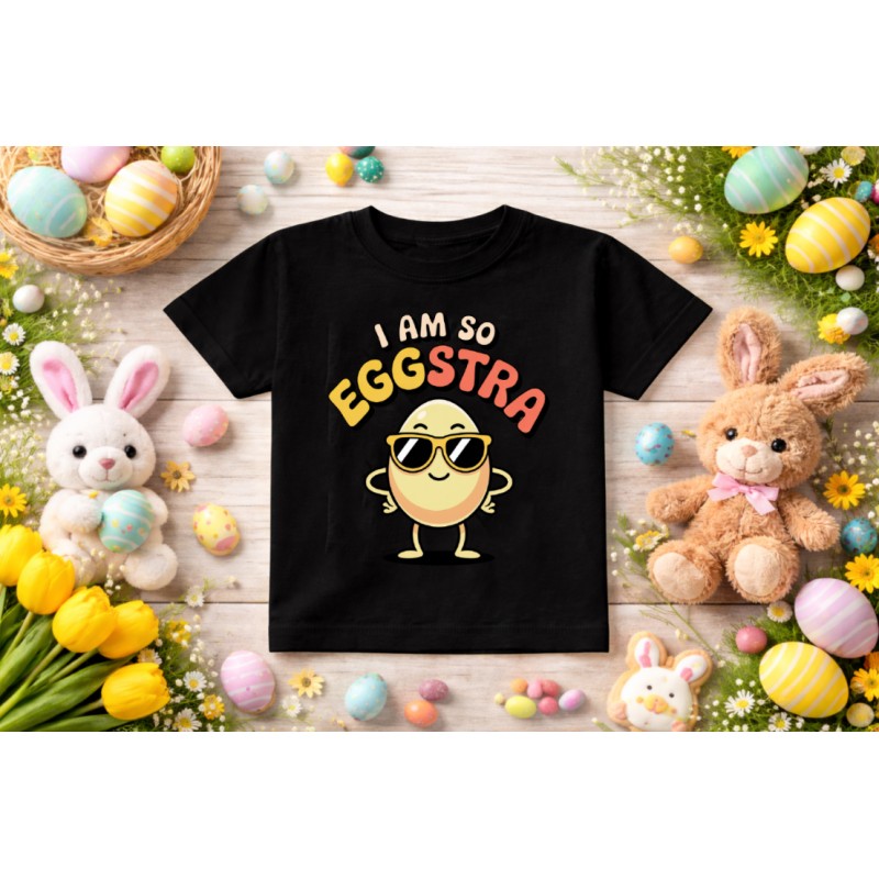 KOSZULKA DZIECIECA PREZENT DLA DZIECKA NA WIELKANOC CZARNY TSHIRT