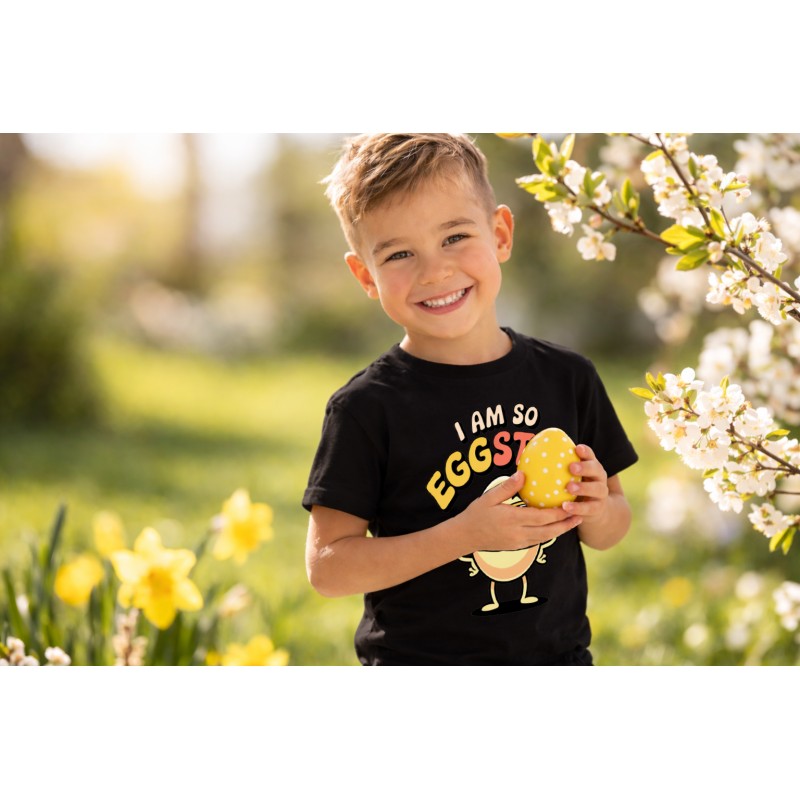 KOSZULKA DZIECIECA PREZENT DLA DZIECKA NA WIELKANOC CZARNY TSHIRT