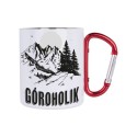 KUBEK METALOWY BIAŁY Z KARABIŃCZYKIEM GÓROCHOLIK 300 ML