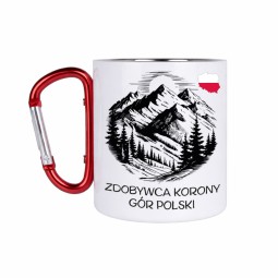 KUBEK METALOWY BIAŁY Z KARABIŃCZYKIEM ZDOBYWCA KORONY 300 ML