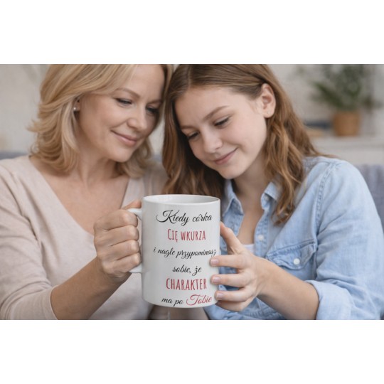 KUBEK CERAMICZNY BIAŁY 330 ML CÓRKA