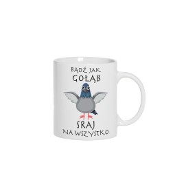 KUBEK CERAMICZNY BIAŁY 330 ML GOŁĄB