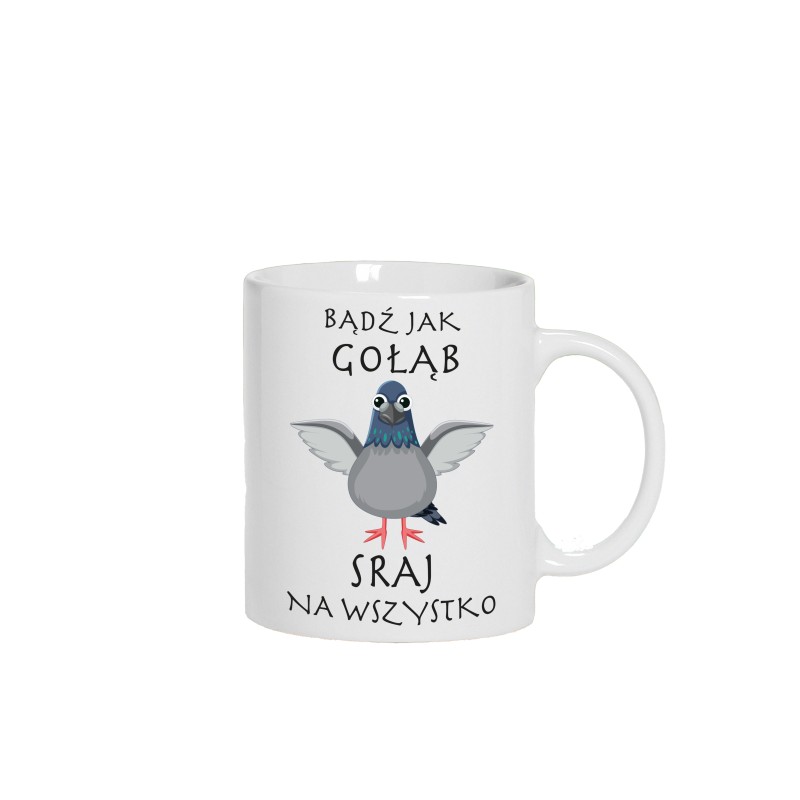 KUBEK CERAMICZNY BIAŁY 330 ML GOŁĄB