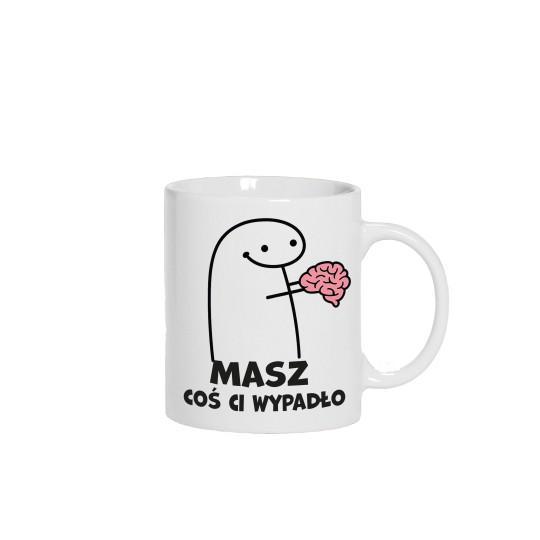 KUBEK CERAMICZNY BIAŁY 330 ML MÓZG