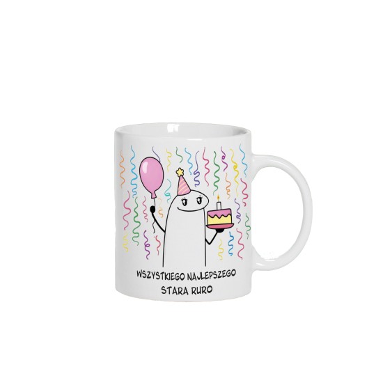KUBEK CERAMICZNY BIAŁY 330 ML STARA RURA