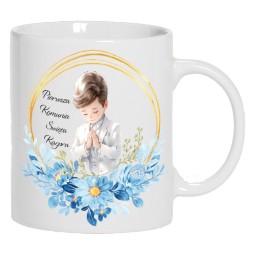 KUBEK CERAMICZNY BIAŁY 330 ML PIERWSZA KOMUNIA CHŁOPIEC 3