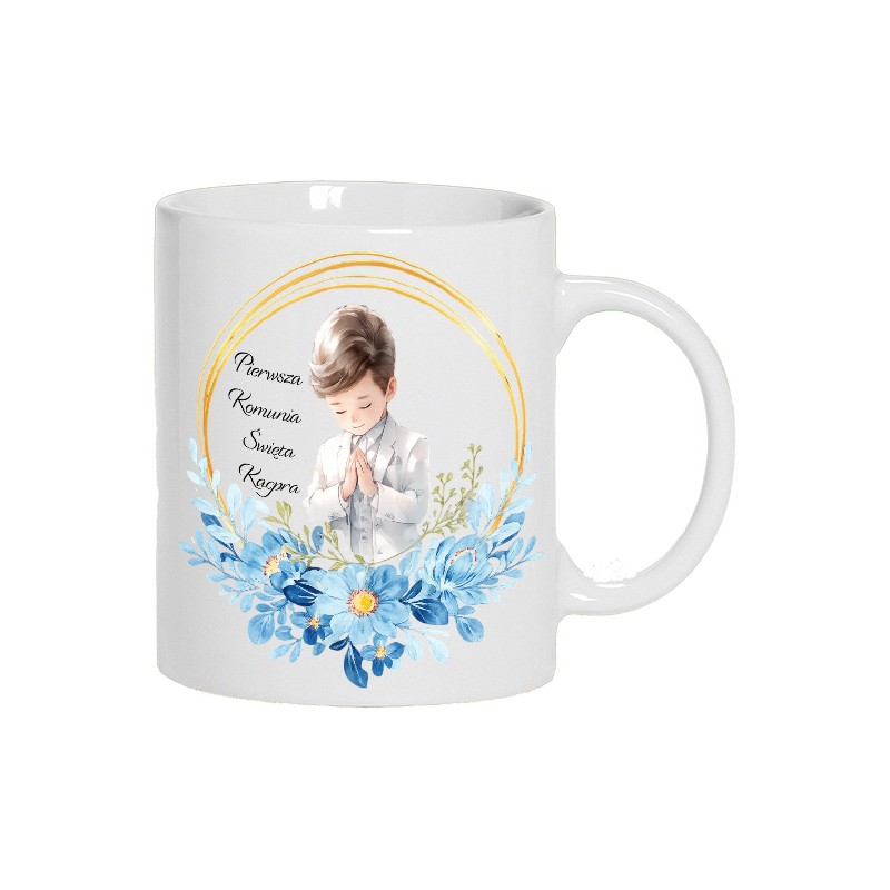 KUBEK CERAMICZNY BIAŁY 330 ML PIERWSZA KOMUNIA CHŁOPIEC 3