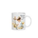 KUBEK CERAMICZNY BIAŁY 330 ML PIERWSZA KOMUNIA CHŁOPIEC 1