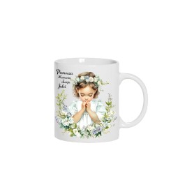 KUBEK CERAMICZNY BIAŁY 330 ML PIERWSZA KOMUNIA DZIEWCZYNKA 2