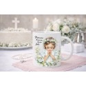 KUBEK CERAMICZNY BIAŁY 330 ML PIERWSZA KOMUNIA DZIEWCZYNKA 2