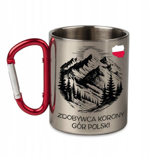 KUBEK METALOWY SREBRNY ZDOBYWCA KORONY GÓR POLSKI
