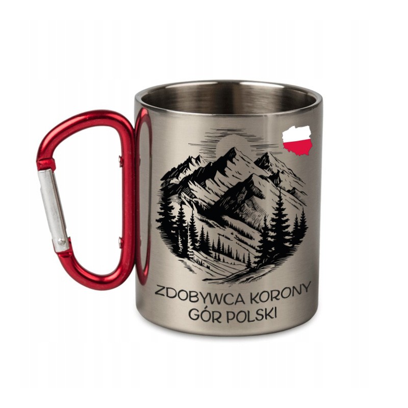 KUBEK METALOWY SREBRNY ZDOBYWCA KORONY GÓR POLSKI
