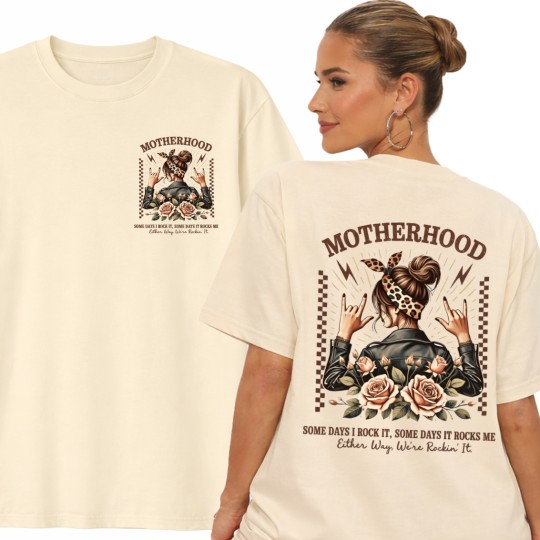 KOSZULKA DAMSKA MOTHERHOOD ROCK STYLE MODNY TSHIRT OVERSIZE