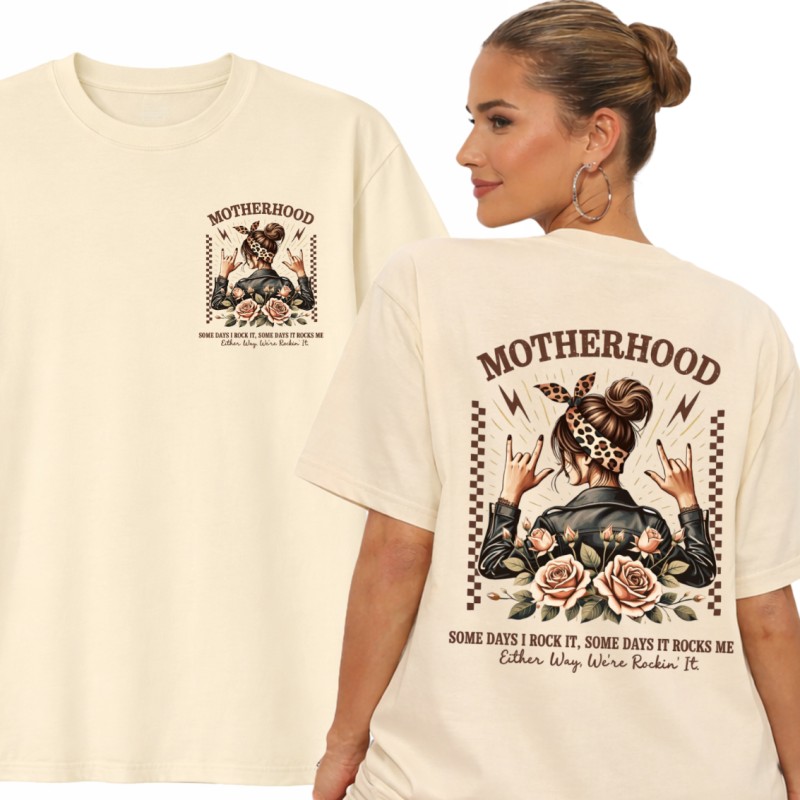 KOSZULKA DAMSKA MOTHERHOOD ROCK STYLE MODNY TSHIRT OVERSIZE