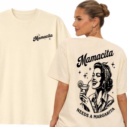 KOSZULKA DAMSKA MAMACITA NEEDS A MARGARITA MODNY TSHIRT OVERSIZE