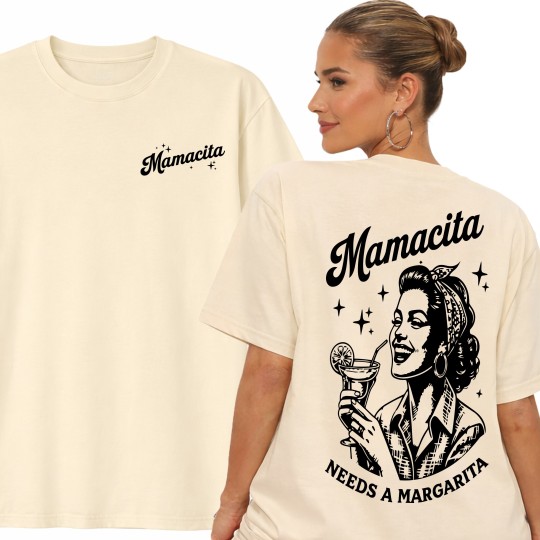 KOSZULKA DAMSKA MAMACITA NEEDS A MARGARITA MODNY TSHIRT OVERSIZE