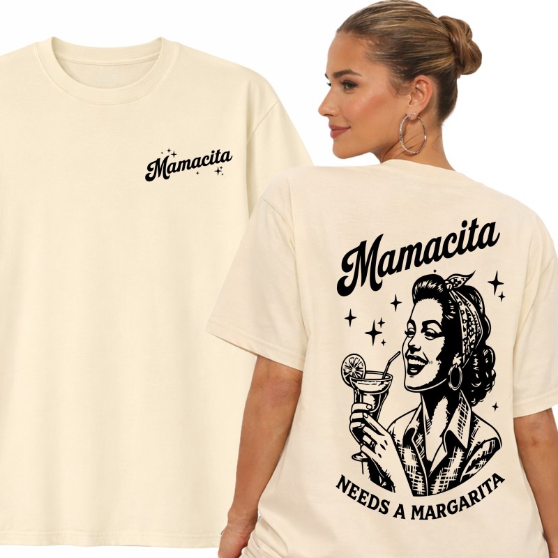 KOSZULKA DAMSKA MAMACITA NEEDS A MARGARITA MODNY TSHIRT OVERSIZE
