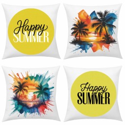 POSZEWKI NA PODUSZKI HAPPY SUMMER ZESTAW 4 SZT