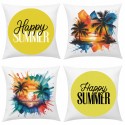 POSZEWKI NA PODUSZKI HAPPY SUMMER ZESTAW 4 SZT