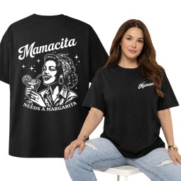 KOSZULKA DAMSKA MAMACITA NEEDS A MARGARITA MODNY TSHIRT OVERSIZE