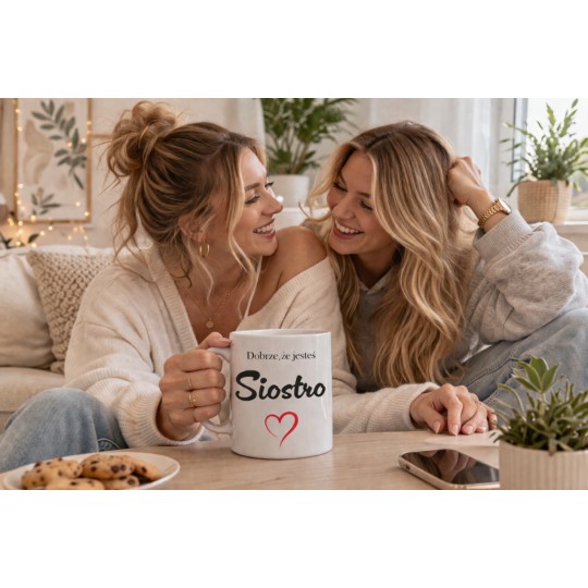 KUBEK CERAMICZNY BIAŁY 330 ML DLA SIOSTRY