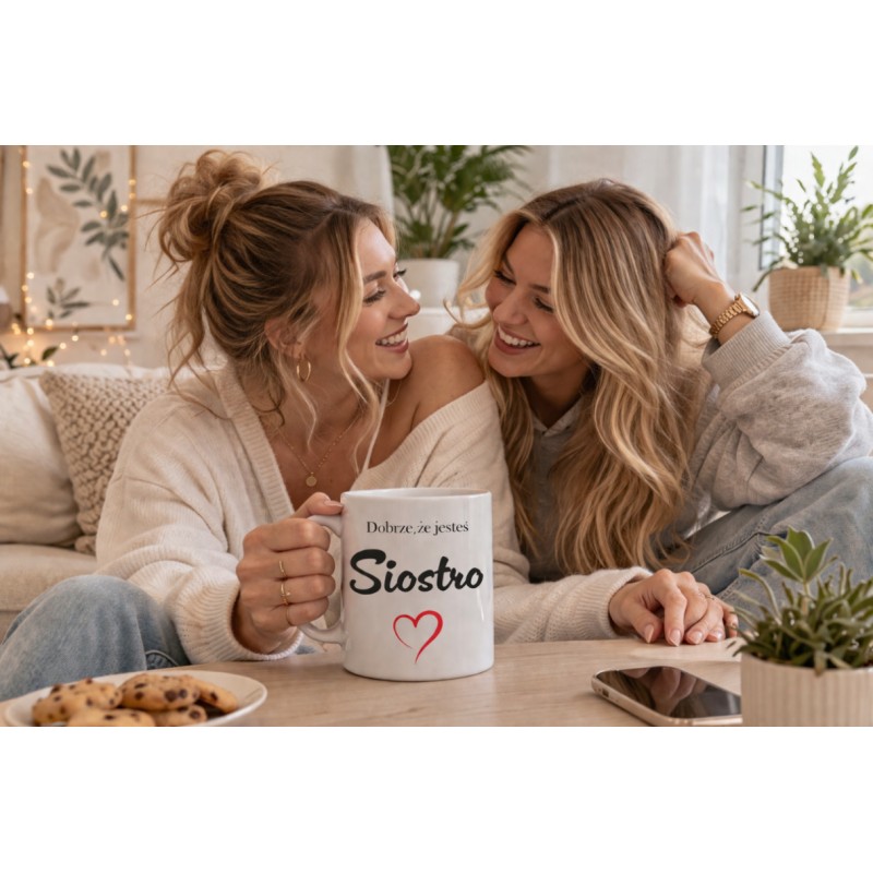 KUBEK CERAMICZNY BIAŁY 330 ML DLA SIOSTRY