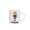 KUBEK CERAMICZNY BIAŁY 330 ML GRAŻYNKA