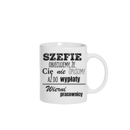 KUBEK CERAMICZNY BIAŁY 330 ML SZEF