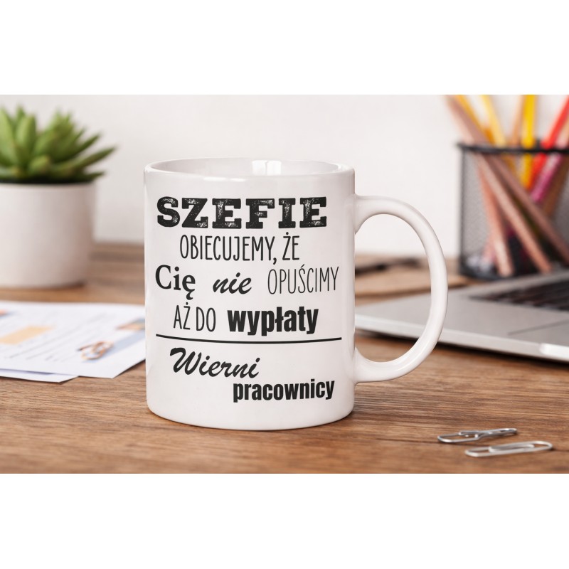 KUBEK CERAMICZNY BIAŁY 330 ML SZEF