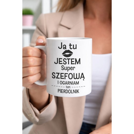 KUBEK CERAMICZNY BIAŁY 330 ML SZEFOWA