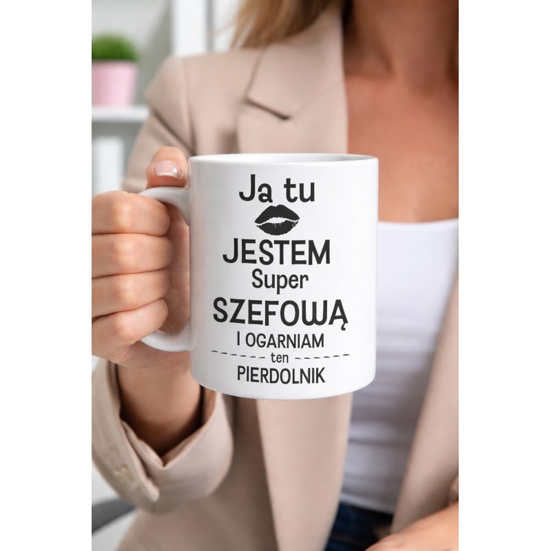 KUBEK CERAMICZNY BIAŁY 330 ML SZEFOWA