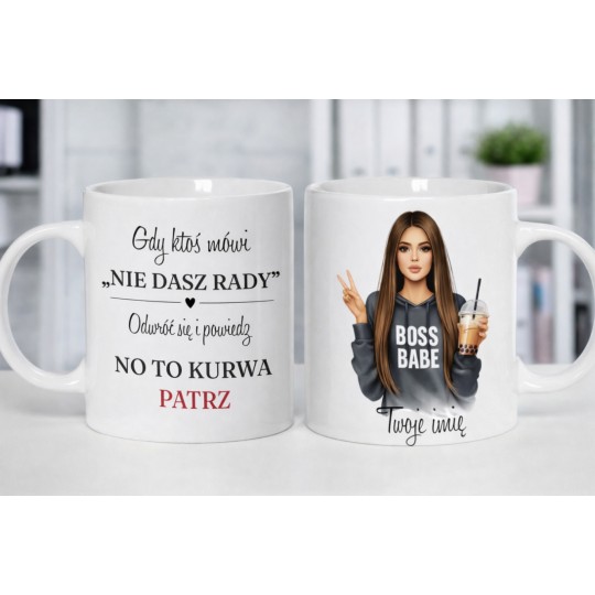 KUBEK CERAMICZNY BIAŁY 330 ML NIE DASZ RADY